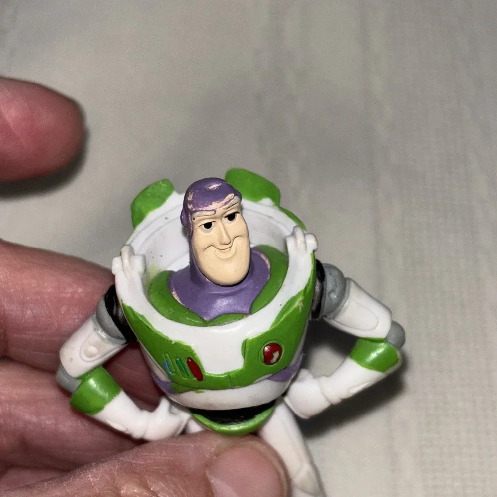 2 Disney Toy Story Buzz Lightyear PVC Figure Hands On Waist 3 inch